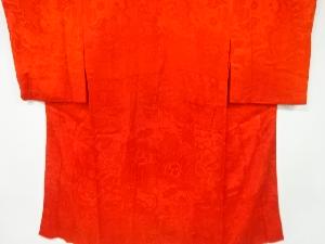 アンティーク　紋錦紗檜扇に三ツ巴・松梅模様織り出し長襦袢